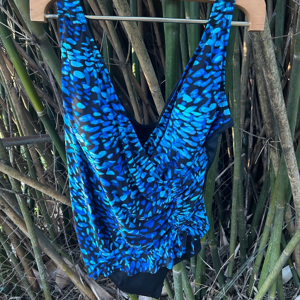 Vibrant Blue Patterned Swimsuit